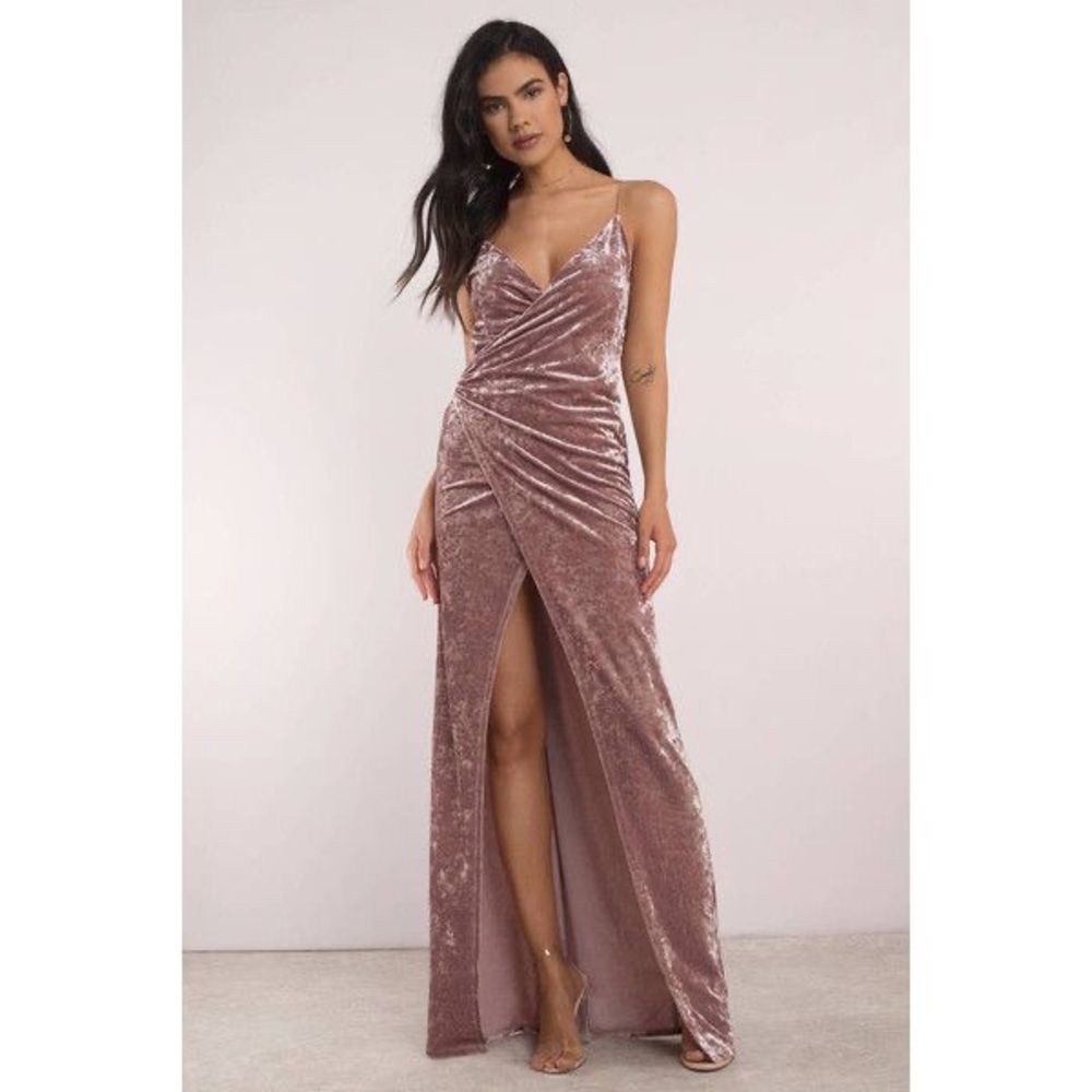 Tobi Split Ways Wrap Velvet Maxi Dress